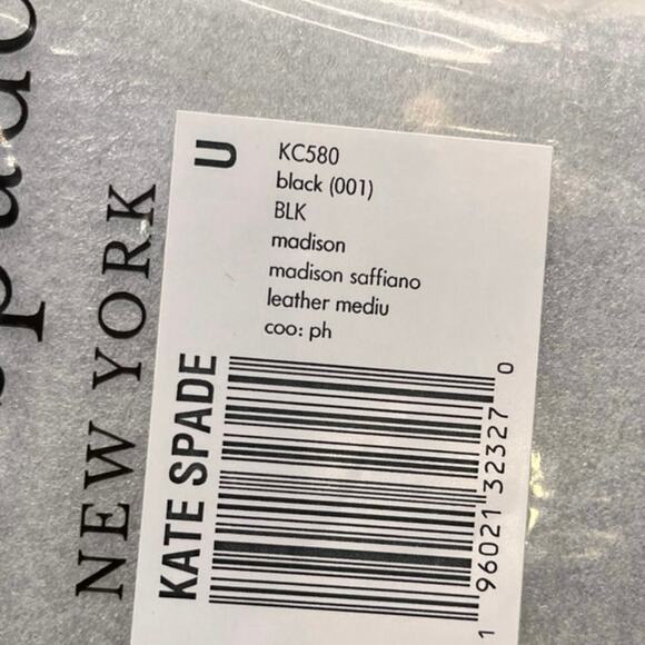 Kate Spade Madison Leather Medium Compact Bifold Wallet Black KC580 New - Picture 3 of 8